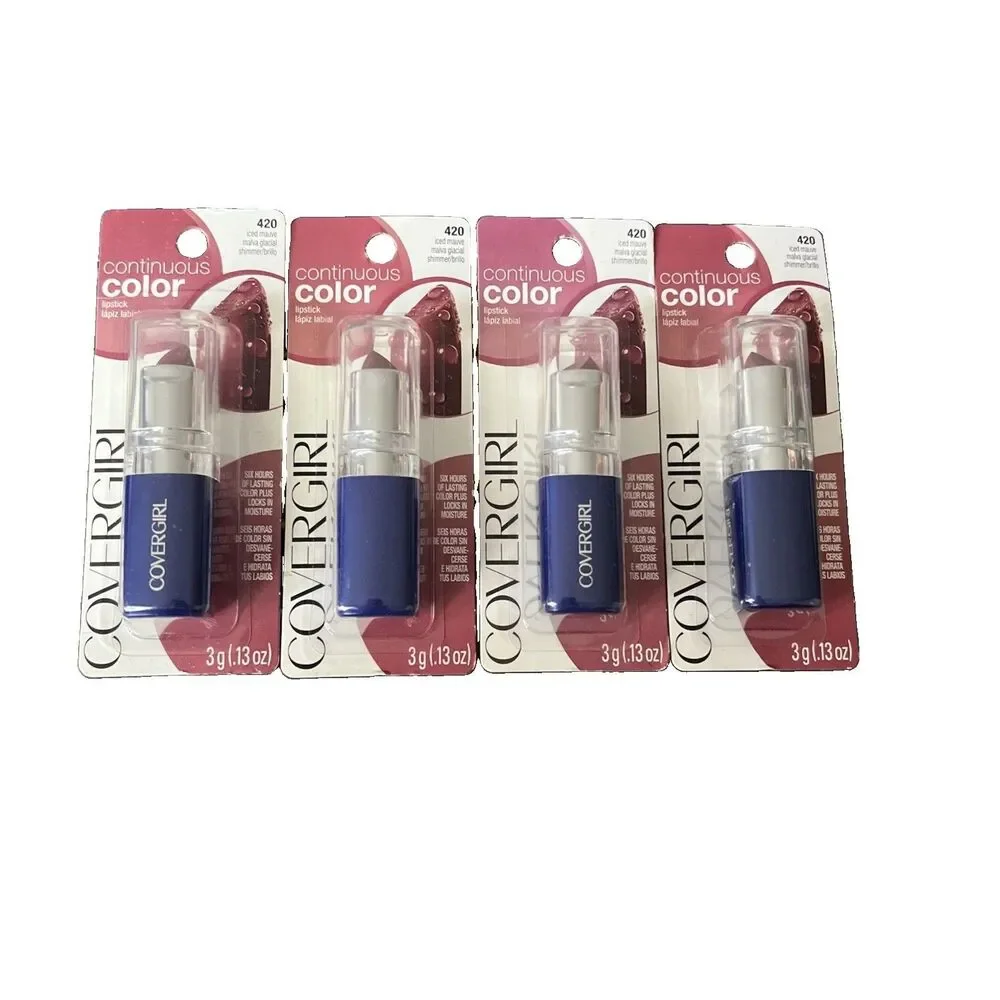New 4 CoverGirl Continuous Color Lipstick 420 Iced Mauve